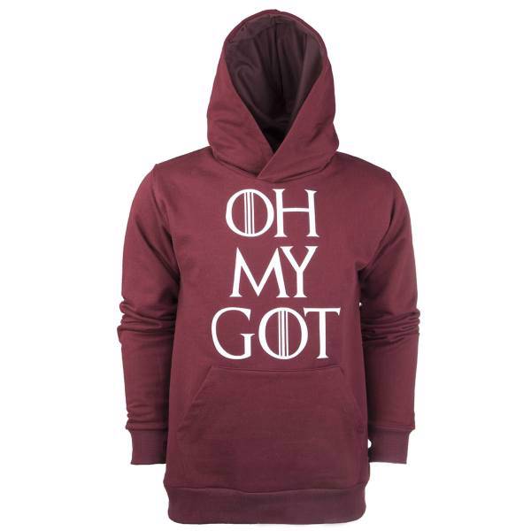 هودی زرشکی زنانه سون پی ام مدل OH MY GOT، Seven PM OH MY GOT Hoodie For Women