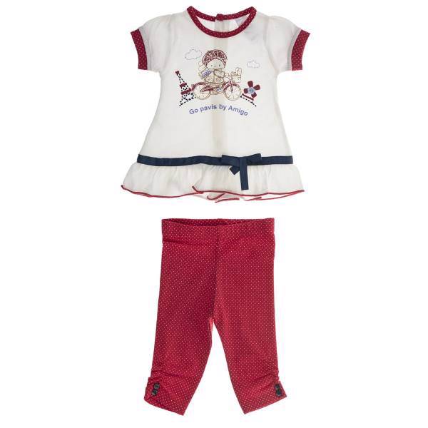 ست لباس دخترانه نیلی مدل Bicycle، Nili Bicycle Baby Girl Clothing Set 2081