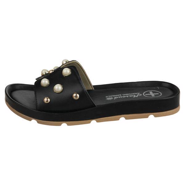 صندل تخت زنانه مسعود مدل 2724 مشکی، Masoud 2724 Flat Sandals