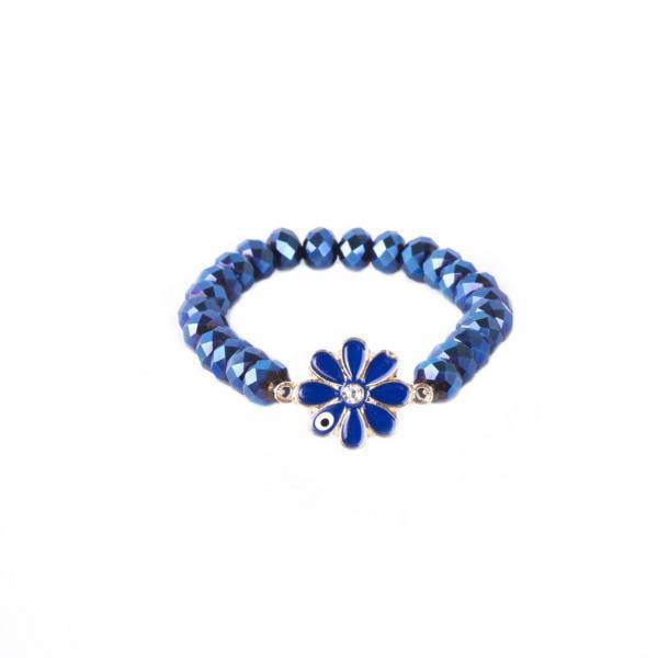 دستبند گالری پانیذ طرح گل آبی کد 006، Paniz Gallery Blue Flower 003 Bracelet