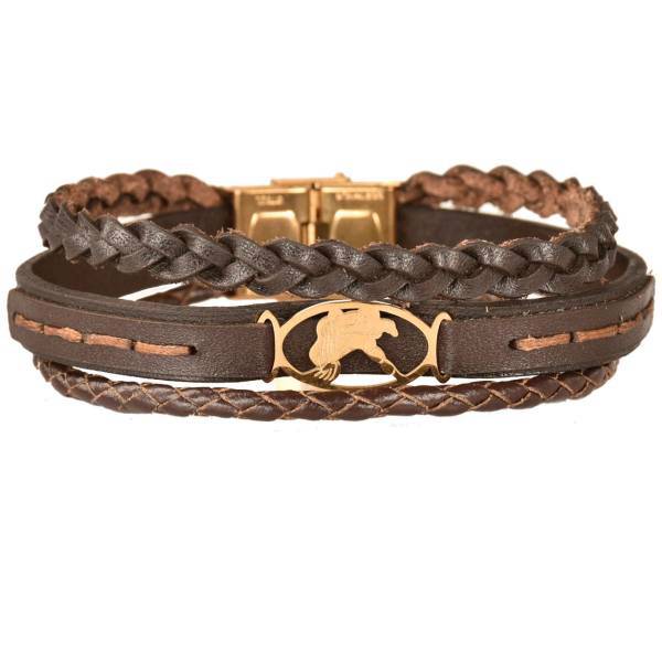 دستبند کهن چرم طرح تولد بهمن مدل BR174-7، Kohan Charm Bahman BR174-7 Leather Bracelet