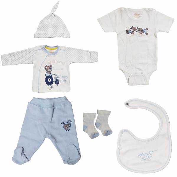 ست لباس نوزادی عزیز ببه مدل005165، Aziz Bebe 005165 Baby Clothes Set