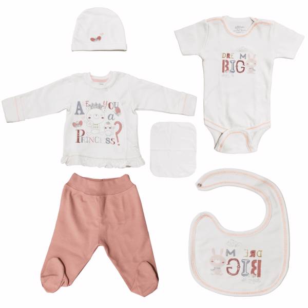 ست لباس نوزادی عزیز ببه مدل 005157، Aziz Bebe 005157 Baby Clothes Set