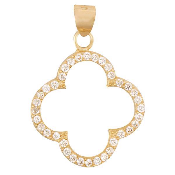 آویز گردنبند طلا 18 عیار رزا مدل N017، Rosa N017 Gold Necklace Pendant Plaque