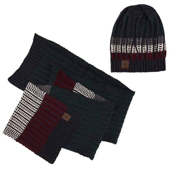 ست شال گردن و کلاه بافتنی ام اند ام مدل 01، M And M 01 Beanie And Scarf Set