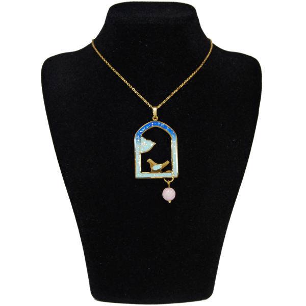 گردنبند آی جواهر طرح مرغ آمین کد 11555G