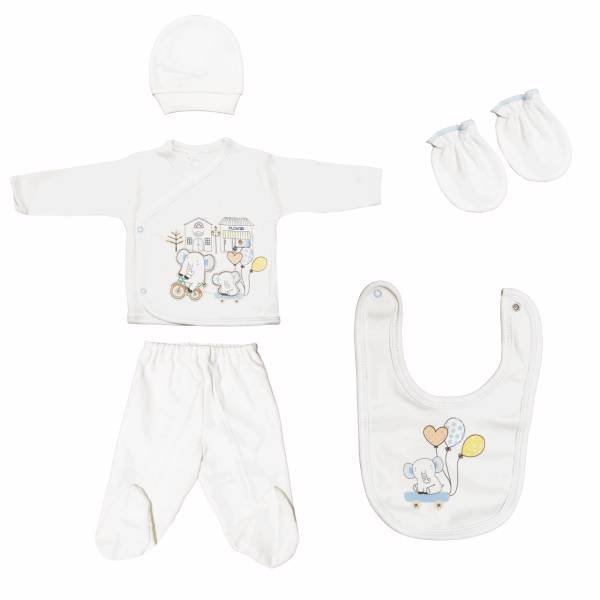 ست لباس نوزادی ببیتوف مدل 860Blue، Bebitof 860Blue Baby Clothes Set