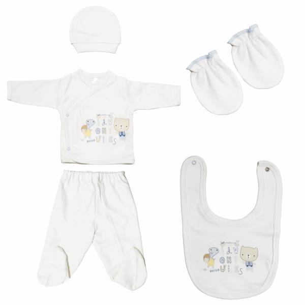 ست لباس نوزادی ببیتوف مدل 858Blue، Bebitof 858Blue Baby Clothes Set