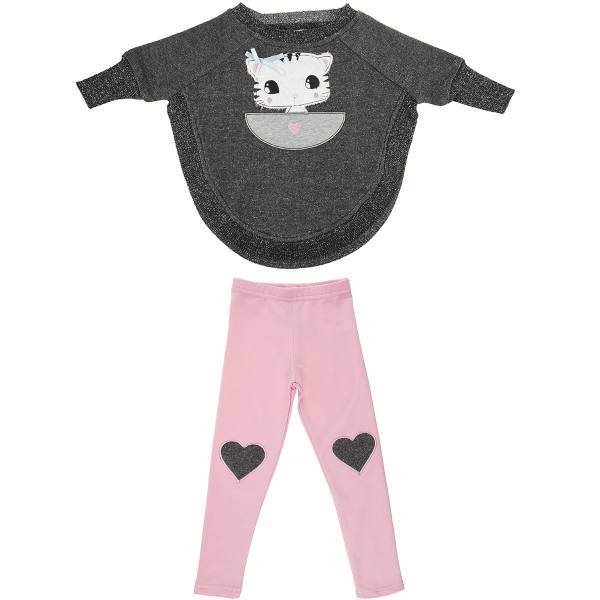 ست لباس دخترانه موشی مدل 15STK-SVGLIKED، Mushi 15STK-SVGLIKED Baby Girl Clothing Set