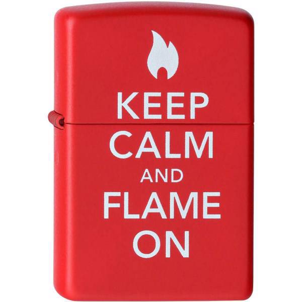 فندک زیپو مدل Keep Calm And Flame کد 28671، Zippo Keep Calm And Flame 28671 Lighter