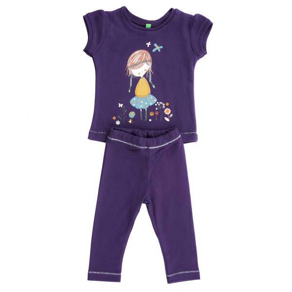 ست لباس دخترانه بنتون مدل 1479، Benetton 1479 Baby Girl Clothing Set