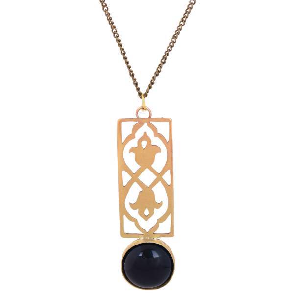 گردنبند گالری نیلکا طرح بلند اونیکس مدل 00-39، Nilka Gallery 39-00 Long Onyx Necklace