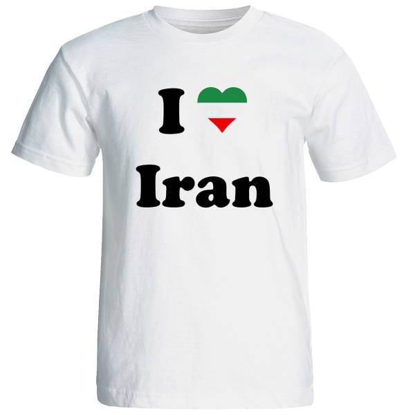 تی شرت آستین کوتاه زنانه شین دیزاین طرح ای لا و ایران جام جهانی کد 4578، I love iran