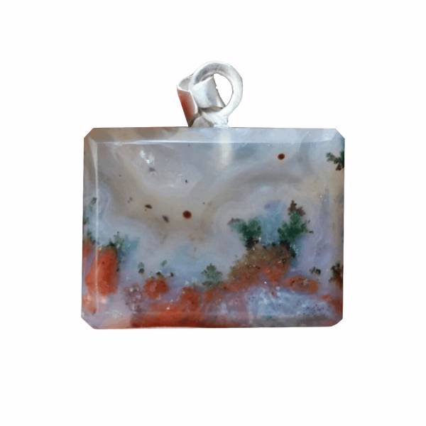 آویز گردنبند نقره عقیق پارس مدل A030، pars agate A030 Silver Necklace