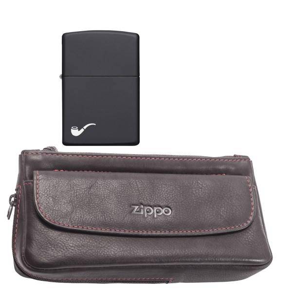 ست فندک و کیف پیپ زیپو مدل pl218 Pipe، Zippo pipe bag and lighter 218pl