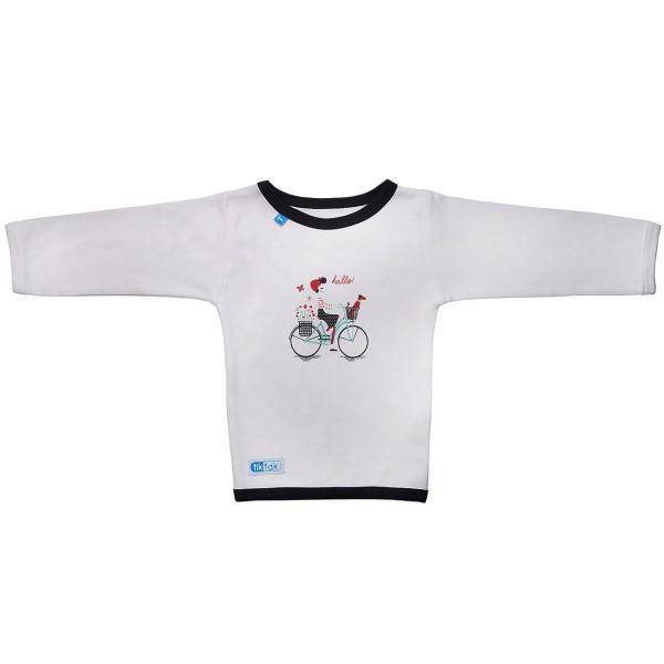 تی شرت آستین بلند تیک تاک طرح دوچرخه خالدار، Tik Tak Bicycle Guttate Baby T-Shirt With Long Sleeve