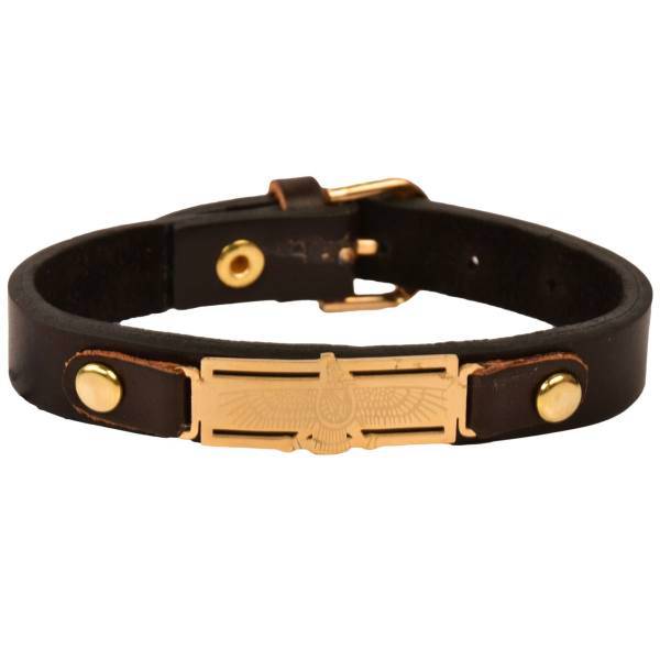 دستبند چرمی کهن چرم طرح فروهر مدل BR18، Kohan Charm Farvahar BR18 Leather Bracelet