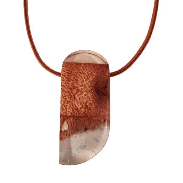 گردنبند چوب و رزین اکسار کد 109، Exar necklace wood and resins code 109