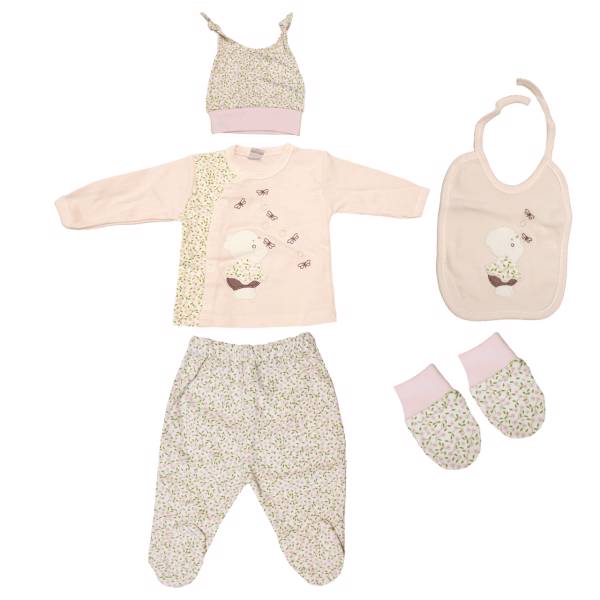 ست لباس نوزادی TonTonمدل 210Pink، TonTon 210Pink Baby Clothes Set