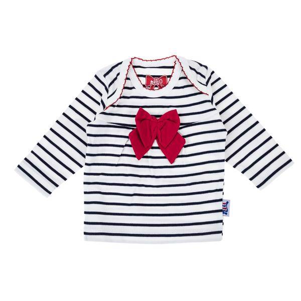 تی شرت آستین بلند نوزادی نیلی مدل Red Bow، Nili Red Bow Baby T Shirt With Long Sleeve