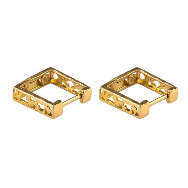 گوشواره طلا 18عیار گالری طلاچی مدل مربع1، Gold earings