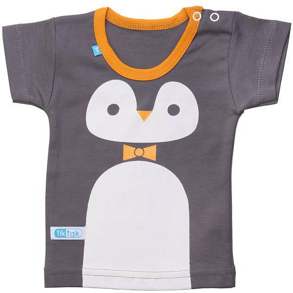 تی شرت آستین کوتاه تیک تاک طرح پنگوئن، Tik Tak Penguin Baby T-Shirt With Short Sleeve