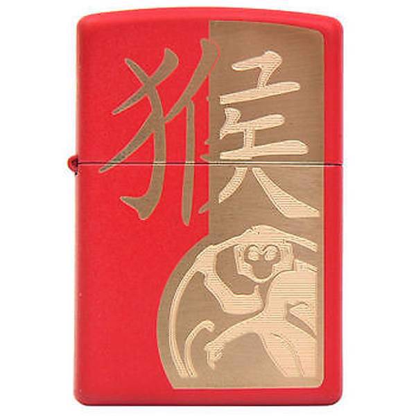 فندک زیپو مدل The Year of the Monkey Red Matte کد 28955، Zippo The Year of the Monkey Red Matte 28955 Lighter