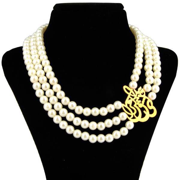 گردنبند مرواریدی شهر شیک مدل G198 طرح سه رج، Shahr e Shik Pearl G198 3 Rows Necklace