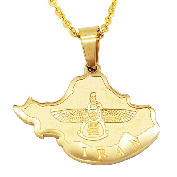 گردنبند شهر شیک طرح نقشه ایران مدل G120، Shahr Shik G120 Iran Map Necklace