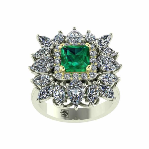 انگشتر طلا اونیکست مدل 1869 Emirald، Onixset Emerald 1869 Gold Ring