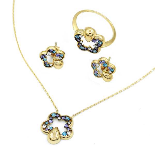 نیم ست طلا 18 عیار جواهری سون مدل 873، Seven Jewelry C873 Gold Half Set