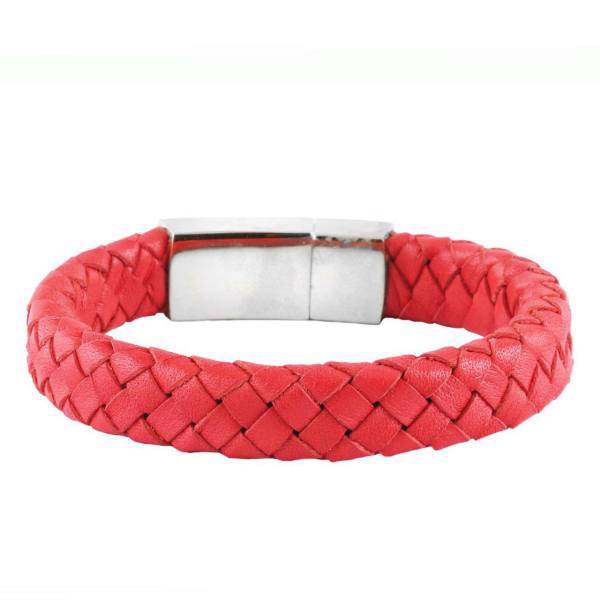 دستبند چرمی آتیس کد I1200SLVRED، Atiss I1200SLVRED Leather Bracelet