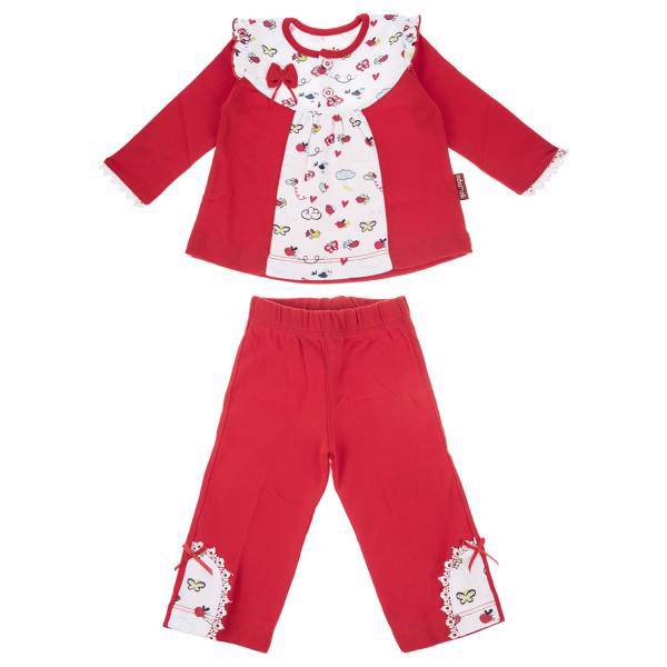 ست لباس دخترانه آدمک مدل 1152011R، Adamak 1152011R Baby Girl Clothing Set