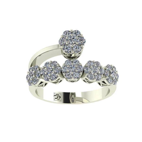 انگشتر طلا 18 عیار اونیکست مدل 1534 Five Flowers، Onixset Five Flowers 1534 Gold Ring