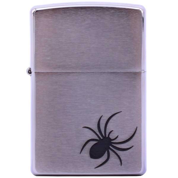 فندک زیپو مدل Spider Brushed Chrome کد 29202، Zippo Spider Brushed Chrome 29202 Lighter