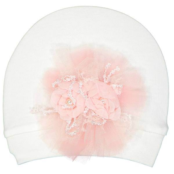 کلاه نوزادی ادابیبی مدل Flowers And Pearls، Eda Baby Flowers And Pearls Baby Hat