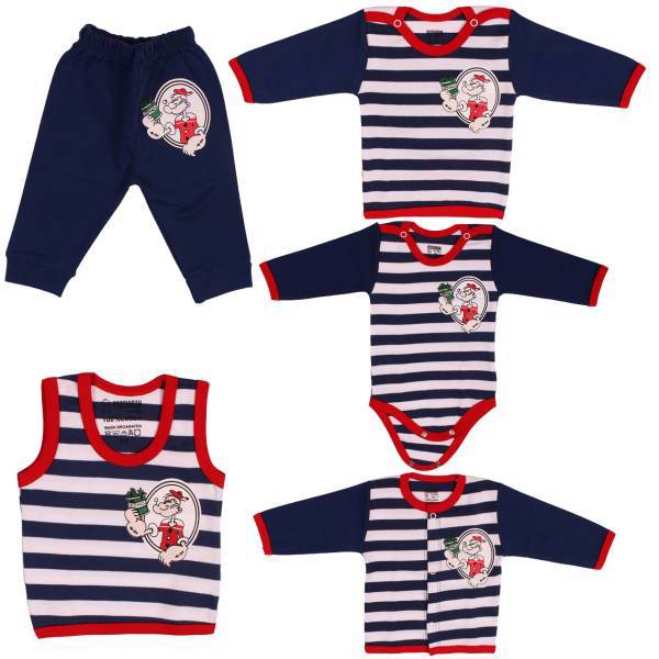 ست لباس نوزاد پوشیران مدل Sailboat بسته 5 عددی، Pooshiran Sailboat Baby Clothing Set Pack Of 5