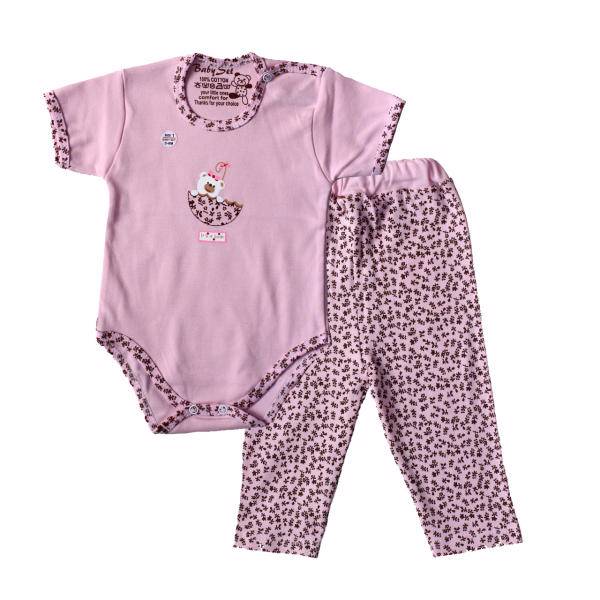 بادی و شلوار نوزادی babyset مدل صورتی