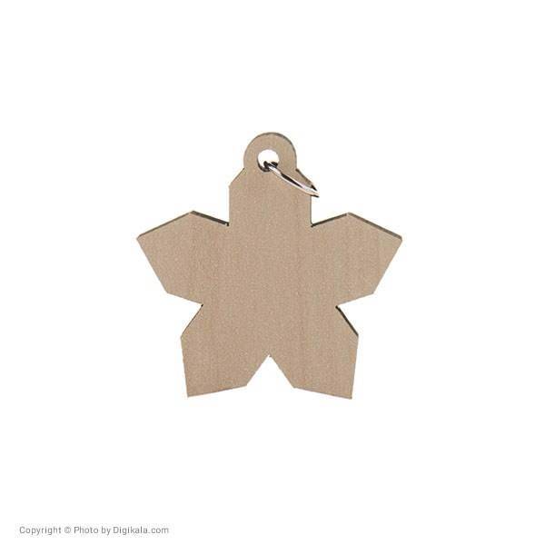 آویز و جاسوییچی چوبی اوریران مدل اوریگامی ستاره، Oriran Star Origami Wooden Pendent