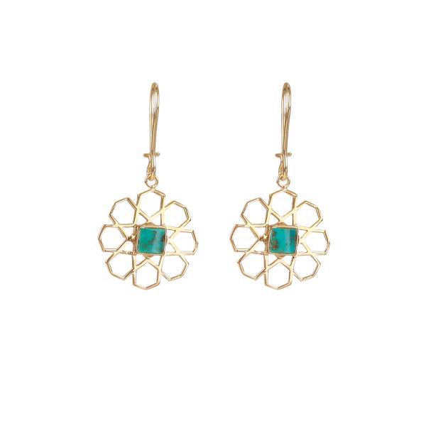 گوشواره طلا 18 عیار ترنج مدل TE14