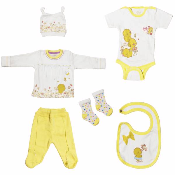 ست لباس نوزادی عزیز ببه مدل 005167، Aziz Bebe 005167 Baby Clothes Set