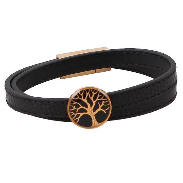 دستبند ورق طلا گالری الون طرح درخت کد 198097، Alone 198097 Tree Gold Bracelet