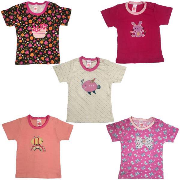 تیشرت کارترز دخترانه مدل602-4 بسته 5عددی 12تا18ماه، carters 602-4 tshirt 5pack