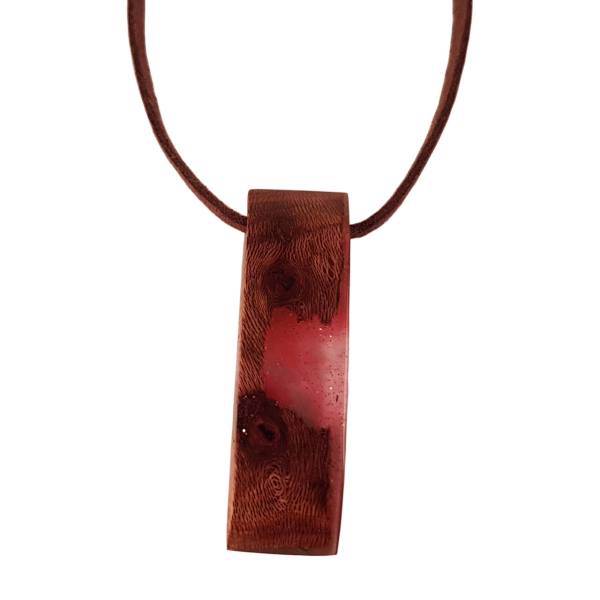 گردنبند چوب و رزین اکسار کد 118، Exar necklace wood and resins code 118