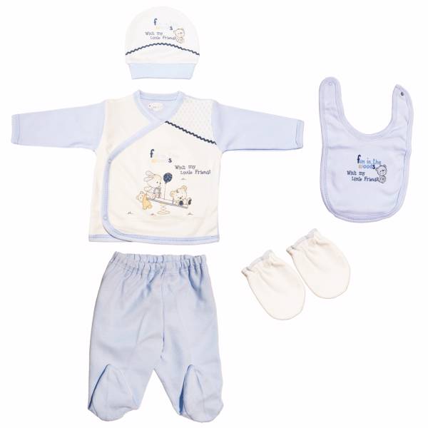 ست لباس نوزادی بیتوف مدل 828Blue، Bebitof 828Blue Baby Clothes Set