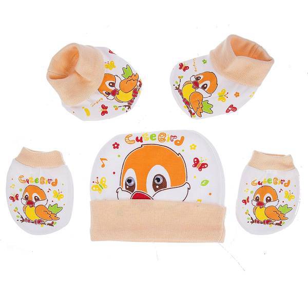 ست کلاه دستکش و پاپوش نوزادی کروکید طرح پرنده، Kerokid Cute Bird Hat Gloves and Socks