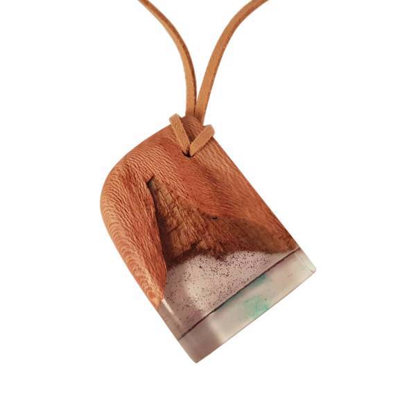 گردنبند چوب و رزین اکسار کد 111، Exar necklace wood and resins code 111