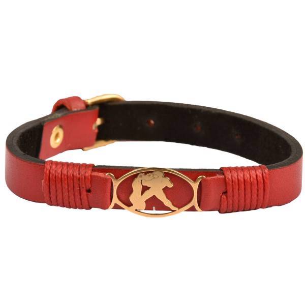 دستبند چرمی کهن چرم طرح تولد بهمن مدل BR50-2، Kohan Charm Bahman BR50-2 Leather Bracelet