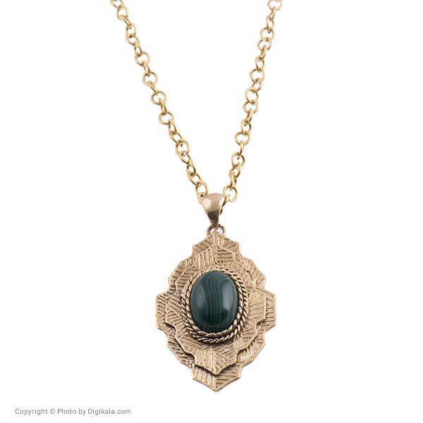 گردنبند ناردونه مدل هندسی مالاکیت کد NP13، Nardoone Malakit 144 Necklace NP13