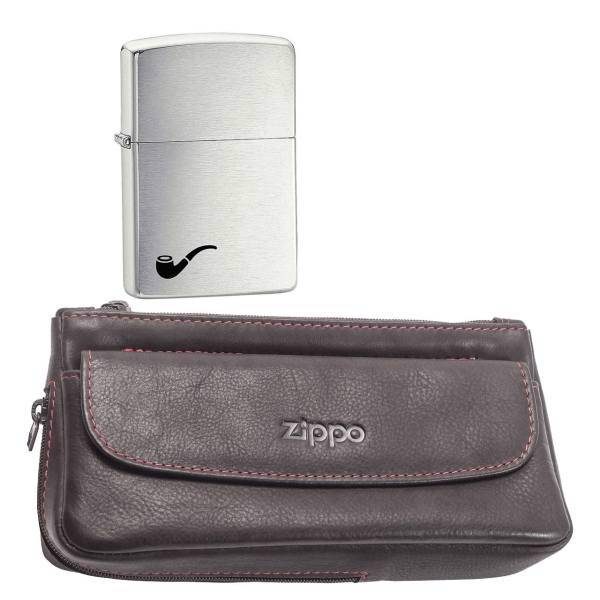 ست فندک و کیف پیپ زیپو مدل BR Fin Pipe 200pl، Zippo pip bag and lighter 200pl